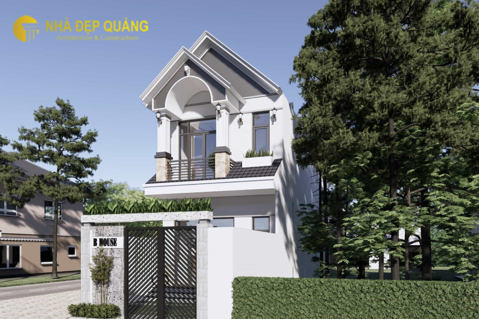 Mẫu nhà phố 2 tầng mái thái 5x20m hiện đại