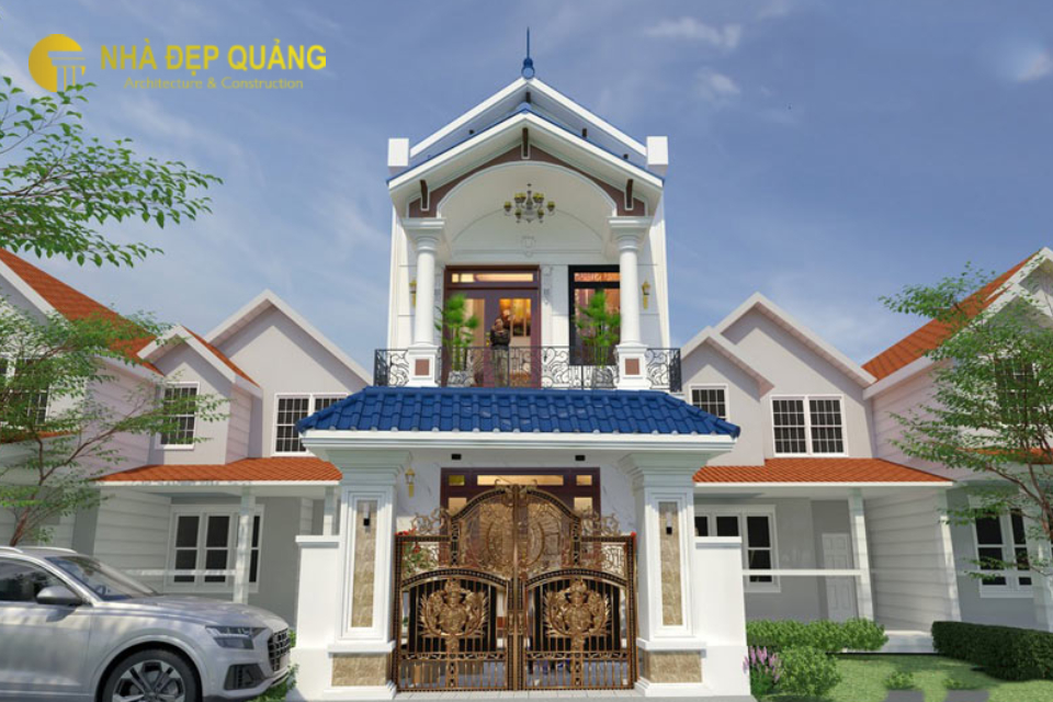 Mẫu nhà phố 2 tầng 5x20m mái thái phong cách tân cổ điển