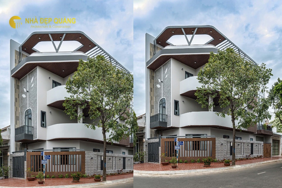 Mẫu thiết kế nhà 2 mặt tiền 6x20m sang trọng