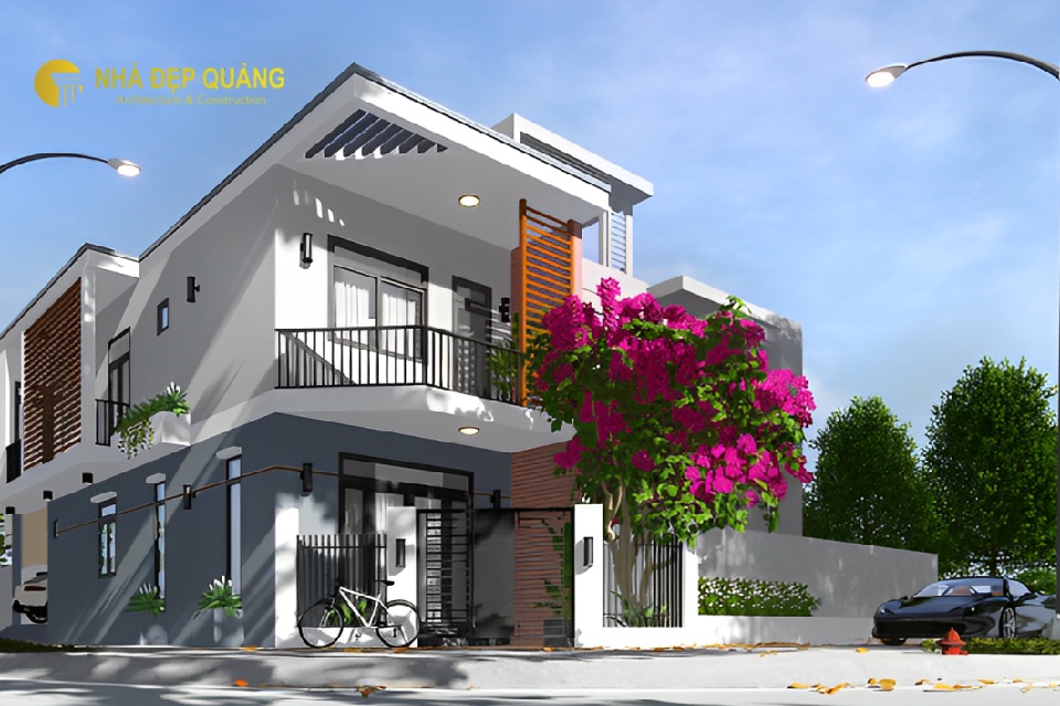 Mẫu thiết kế nhà 2 mặt tiền 6x20m sang trọng