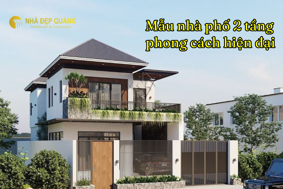 Mẫu nhà phố 2 tầng phong cách hiện đại