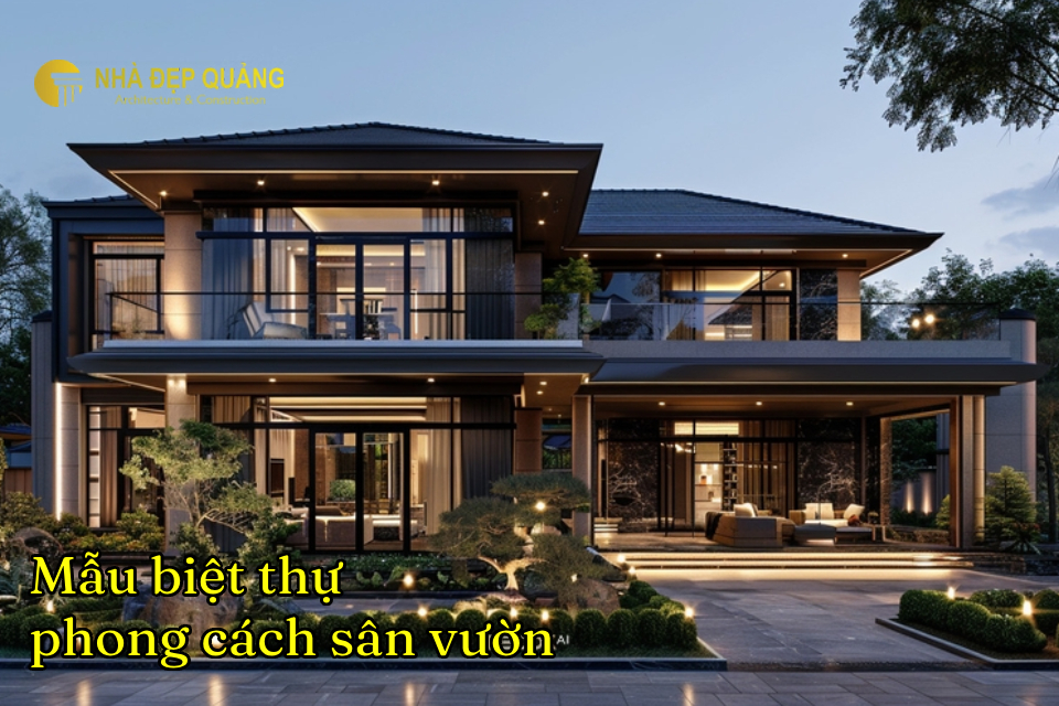 Mẫu biệt thự vườn phong cách sân vườn