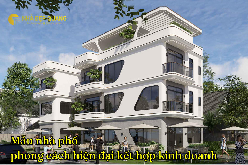Mẫu nhà phố kết hợp với kinh doanh phong cách hiện đại 