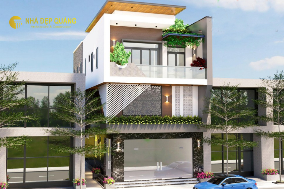 Mẫu nhà phố kết hợp với kinh doanh phong cách hiện đại 