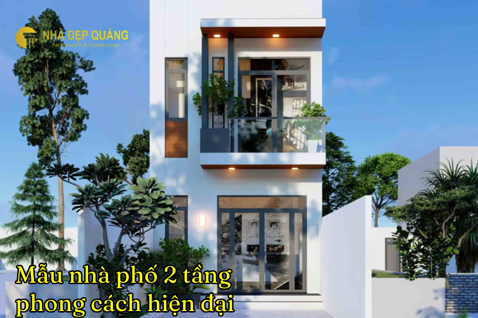 Mẫu nhà phố 2 tầng phong cách hiện đại